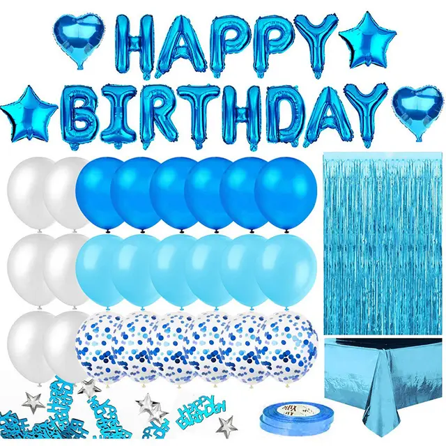 Birthday Party Supplies 2m Rose Gold Rain Silk Tablecloth Decoration Set Blue - Shop at LoveMi