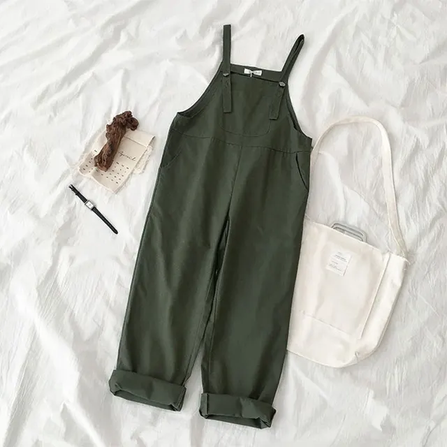 Strap Women's Loose And Thin One piece Wide leg Pants Army Green - Shop at LoveMi