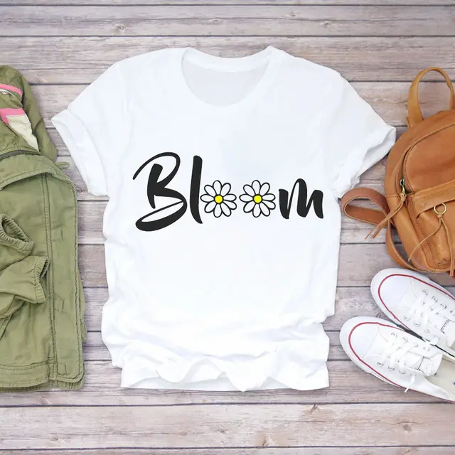 Watercolor Love Fashion Print Short sleeved T shirt Women's Trend H - Shop at LoveMi