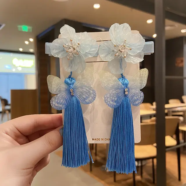 Hairpin Girls Female Retro Headdress Underskirt Antique Blue - Shop at LoveMi