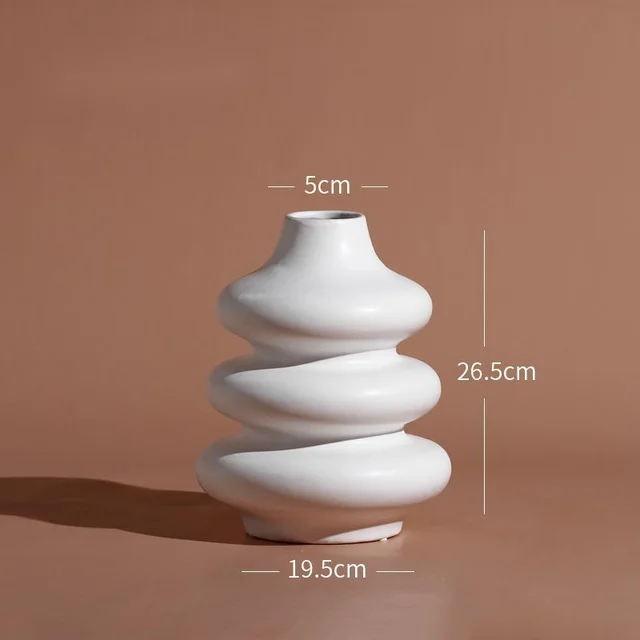 Nordic Minimalist Desktop Floral Home Ceramic Vase White - Shop at LoveMi