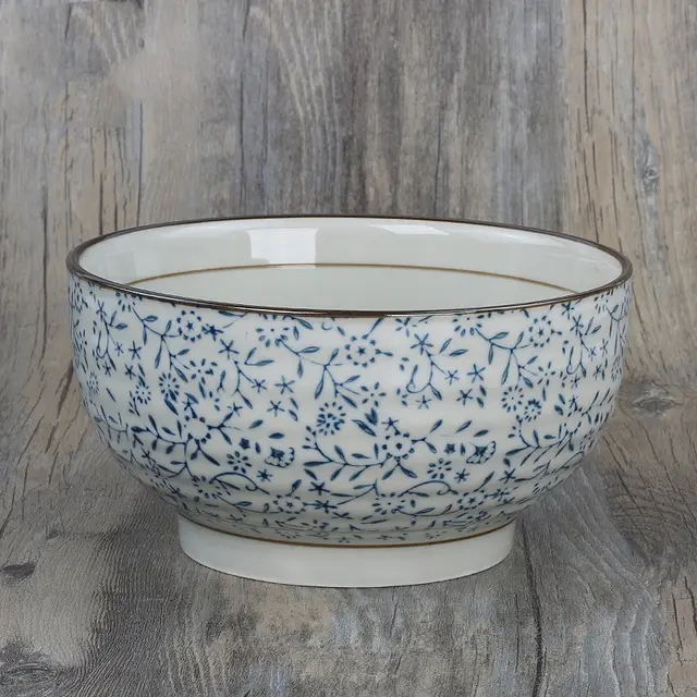 Ceramic Hand Painted Underglaze Large Bowl Basket Color Small Floral - Shop at LoveMi