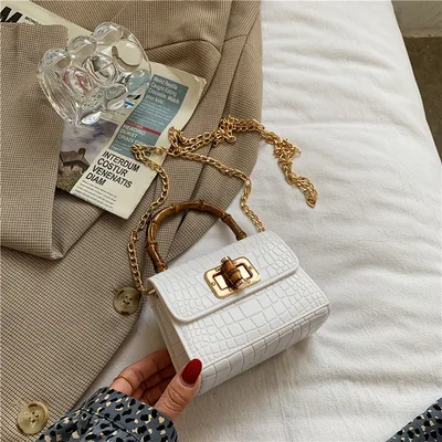 New Trendy Fashion Chain Messenger Bag White - Shop at LoveMi