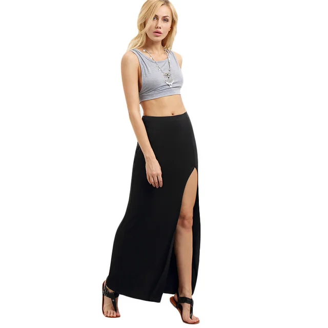 Sexy Summer Style Ladies Fitness Casual Long Dress Black - Shop at LoveMi
