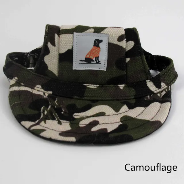 Pet Spring And Summer Travel Dogs Cats Sun Hat Poodle Schnauzer Leaky Ears Baseball Cap Camouflage - Shop at LoveMi