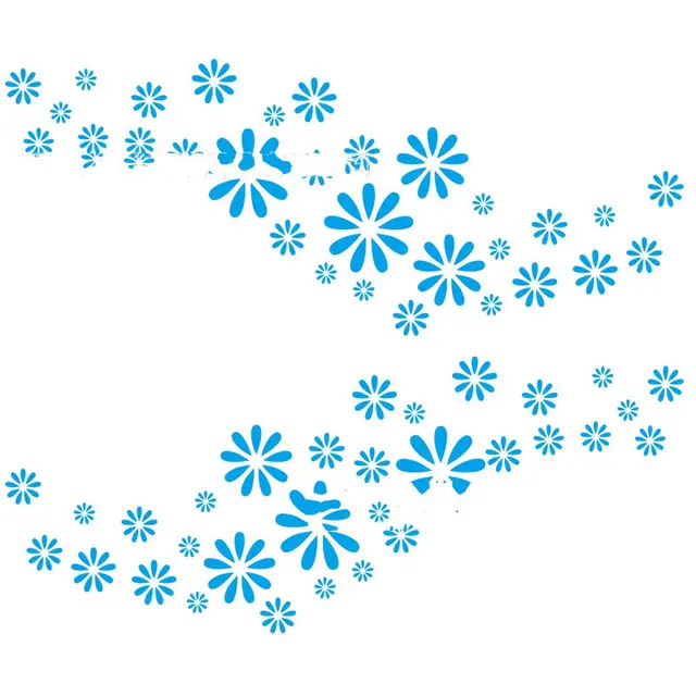 White Floral Decoration Personalized Car Stickers Garland Blue - Shop at LoveMi