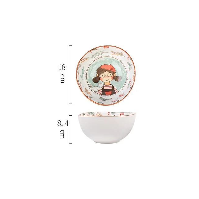 Ceramic Tableware Cute Fairy Tale Forest Baked Rice Plate Set 7Inch Soup Bowl - Shop at LoveMi