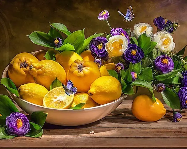 Diamond Painting Fruit Lemon Full Square Diamond Embroidery Decoration Home - Shop at LoveMi