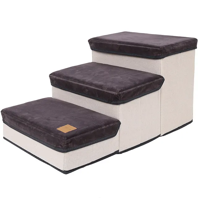 Foldable Storage Pet Dog Stairs Grey - Shop at LoveMi