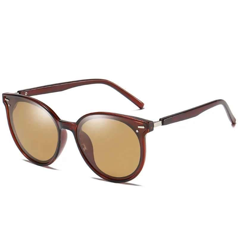 Fashion Sunglasses Round Frame Polarized - Tea Box Tea Slices