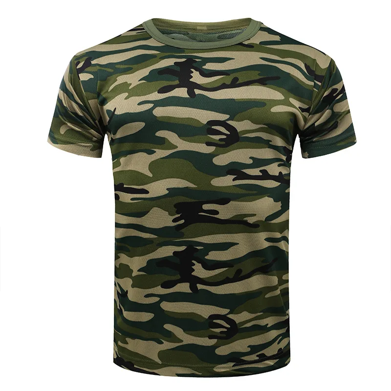 Summer Thin Breathable Mesh Round Neck T shirt Camouflage - Shop at LoveMi