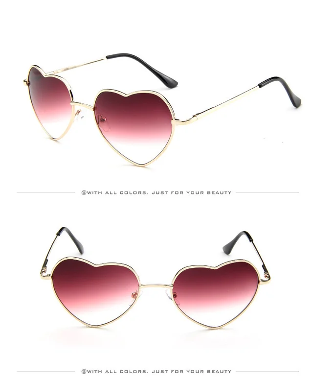 New Style Peach Heart Sunglasses Fashion Sunglasses Top Red And Bottom Transparent - Shop at LoveMi