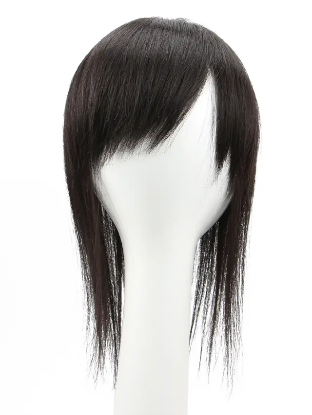 Oblique Bangs Wig Female Natural And Seamless Patch On The Top Of The Head 16X18 Bangs 20Cm Black - Shop at LoveMi