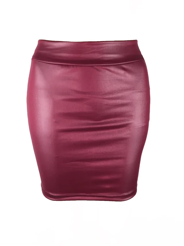 High Waist Bag Hip Slim Mini Sexy Short Skirt Wine Red - Shop at LoveMi