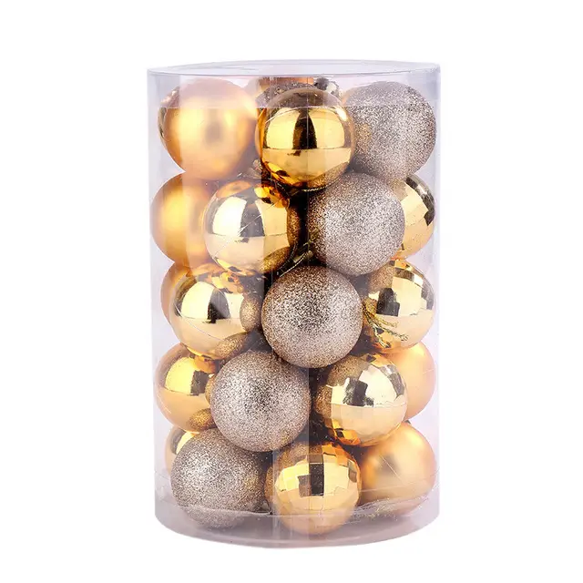 34 Christmas Ball Set 4cm Christmas Ornaments Gold - Shop at LoveMi