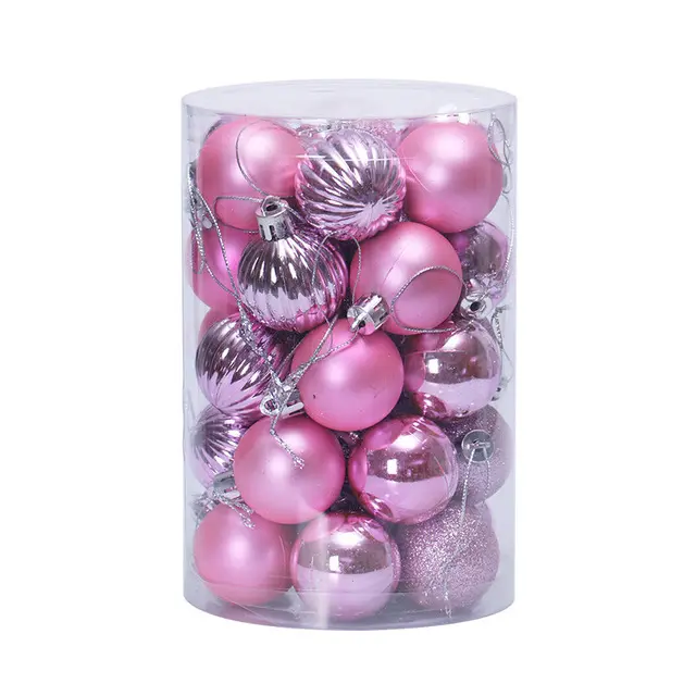 34 Christmas Ball Set 4cm Christmas Ornaments Pink - Shop at LoveMi
