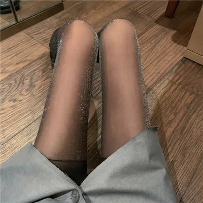 Sexy Pantyhose Pantyhose Thin Pearly Black Silk Black - Shop at LoveMi