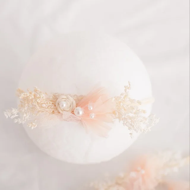 Handmade Jewelry Baby Hair Lead Flower Headdress Apricot - Shop at LoveMi