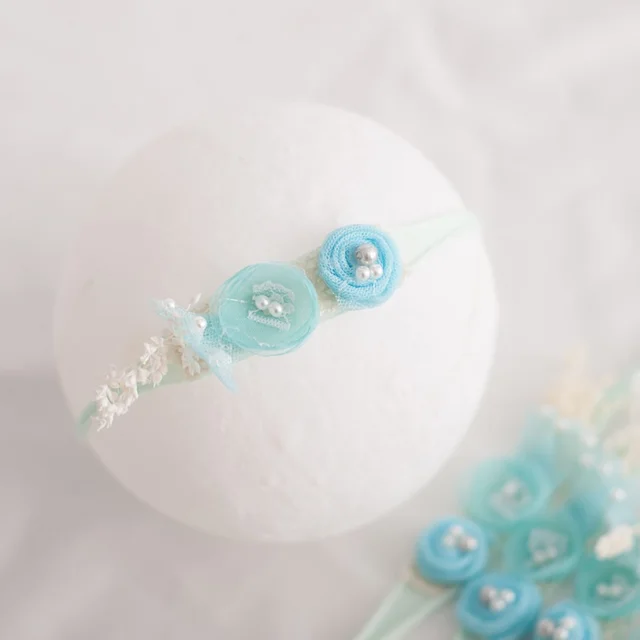 Handmade Jewelry Baby Hair Lead Flower Headdress Light Blue - Shop at LoveMi