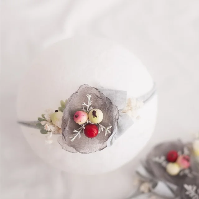 Handmade Jewelry Baby Hair Lead Flower Headdress Light Grey - Shop at LoveMi