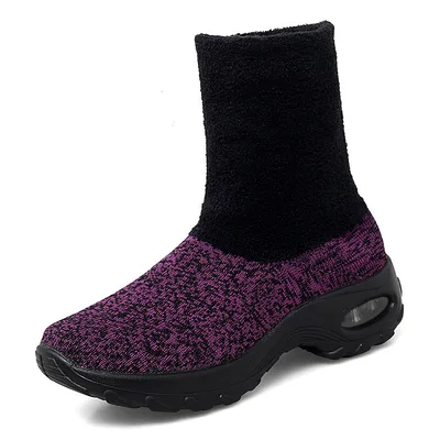 Lightweight Tall And Velvet Warm Snow Boots Purple - Shop at LoveMi