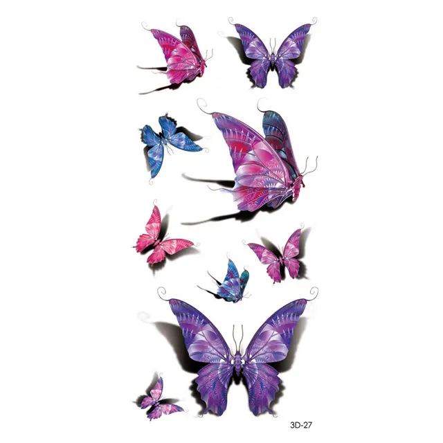 Rose Tattoo Stickers Color Printing Butterfly Flowers Waterproof P - Shop at LoveMi