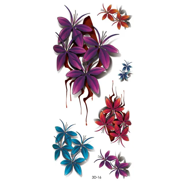 Rose Tattoo Stickers Color Printing Butterfly Flowers Waterproof X - Shop at LoveMi
