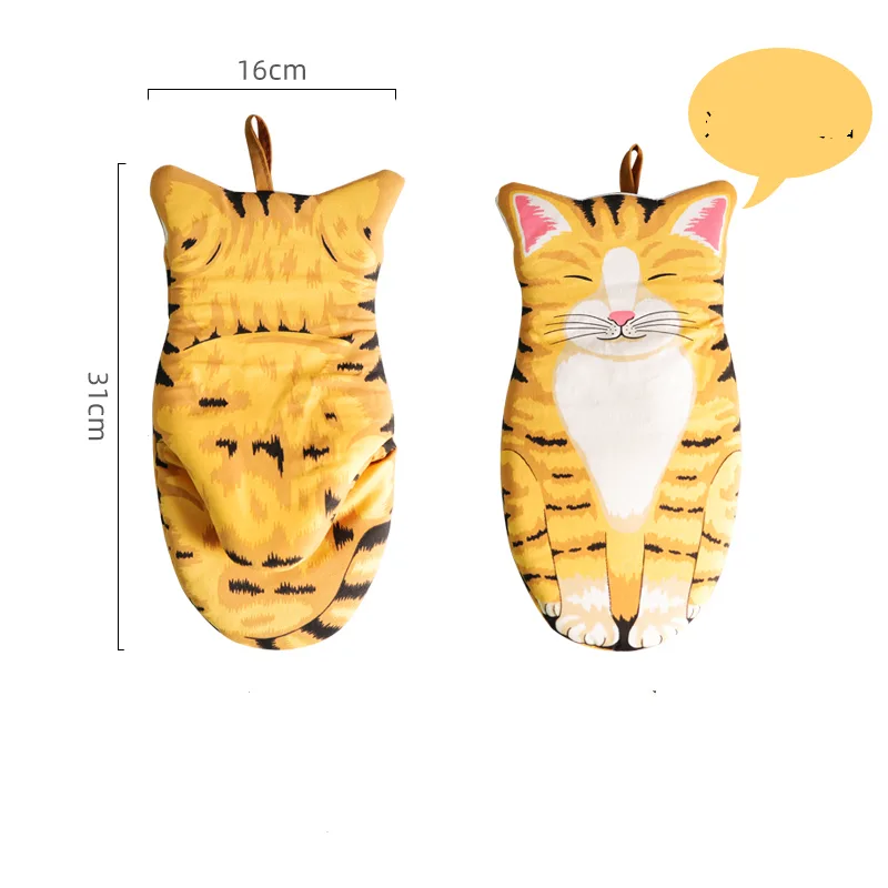Microwave Oven Oven Gloves High Temperature Resistance - Orange Cat Claw Gloves