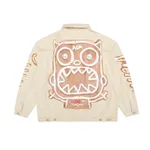 Denim Clothing Loose Casual Couple Wear Coat Jacket - Beige