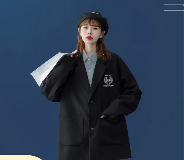 Suit Jacket Design Sense Niche Youth Sense Top Black - Shop at LoveMi