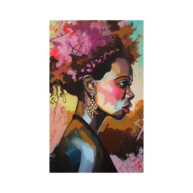 Color Graffiti Art Painting Africa Girl Abstract Oil Painting Printing Posters And Modern Home Wall Decoration - Shop at LoveMi