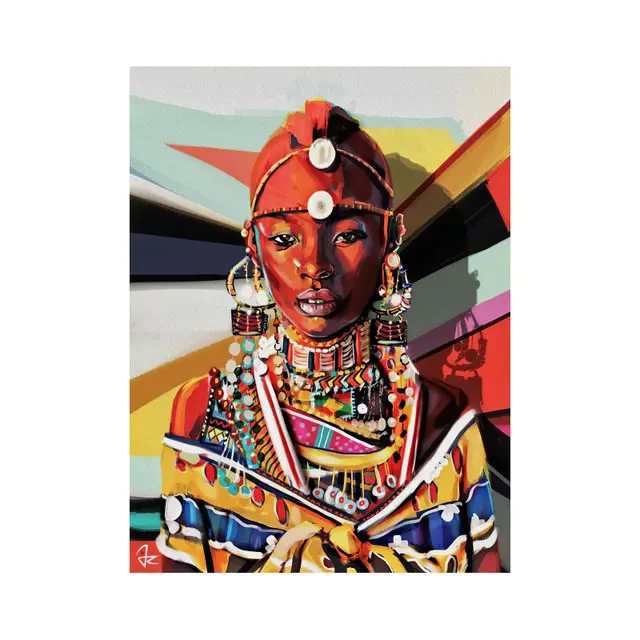 Color Graffiti Art Painting Africa Girl Abstract Oil Painting Printing Posters And Modern Home Wall Decoration H - Shop at LoveMi