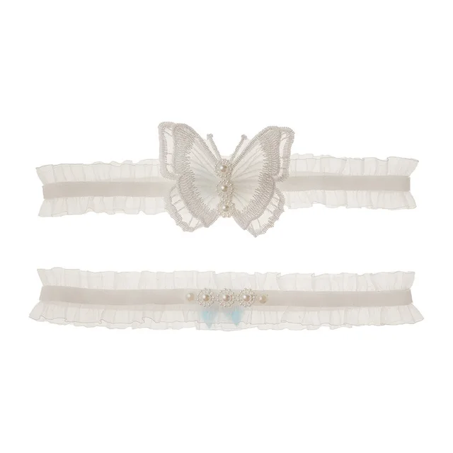 Bridal Garter Embroidered Butterfly Garter Belt Sexy Lace Thigh Loop - Shop at LoveMi
