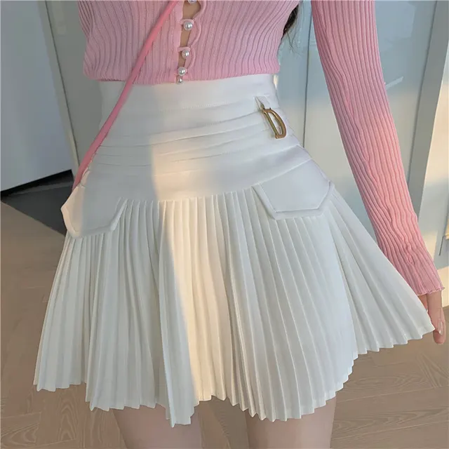 Summer New Design Sense Niche A line Short Skirt Women White - Shop at LoveMi