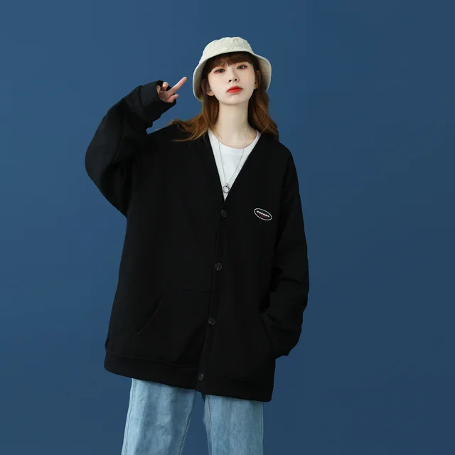 Cardigan Jacket Female Niche Cool Girl Wearing A Top Black - Shop at LoveMi
