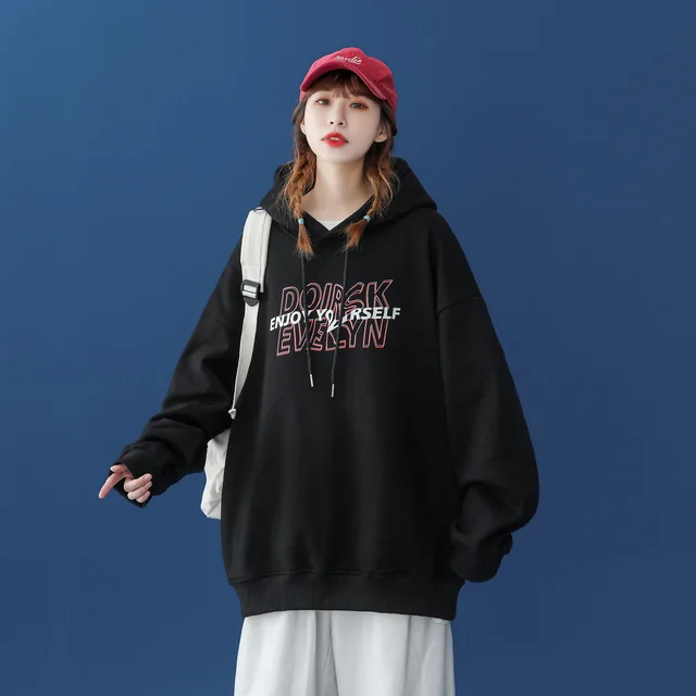 National Tide Couple Autumn Lake Blue Early Autumn Tops Black - Shop at LoveMi