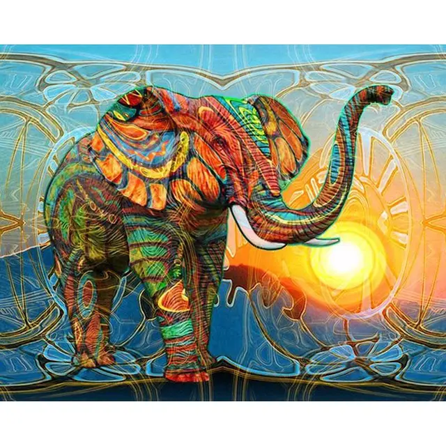 Elephant Theme Diamond Painting, DIY 5D Embroidery, Abstract Square Picture - Shop at LoveMi
