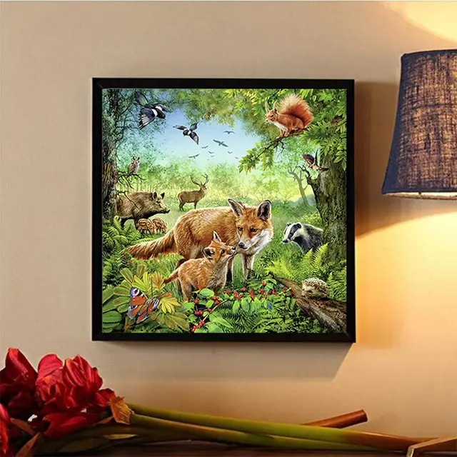 Winter Diamond Painting Fox And Squirrel DIY Cross Stitch Kit Square - Shop at LoveMi