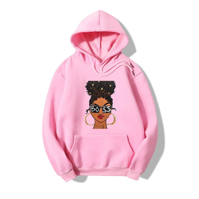 Fashion Printed Long sleeved Fleece Crewneck Sweater Pink - Shop at LoveMi