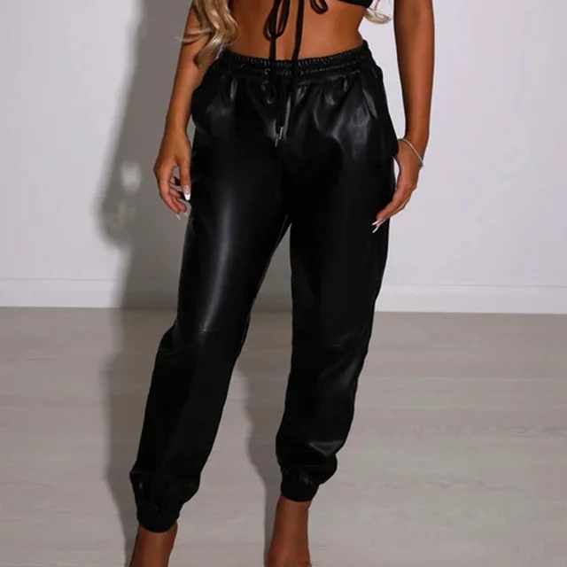 Fashion Elastic Waist All match Casual Harem Pants Black - Shop at LoveMi