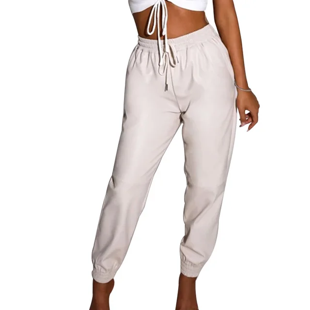Fashion Elastic Waist All match Casual Harem Pants White - Shop at LoveMi