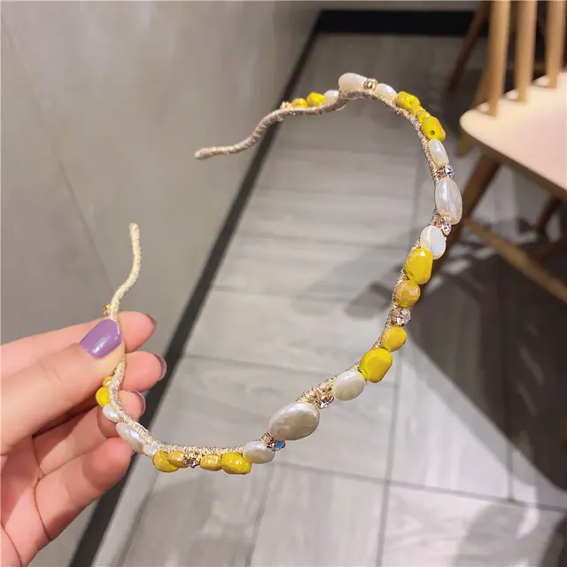 Hairpin Rhinestone Headband Forest Fairy Delicate Hair Lemon Yellow - Shop at LoveMi