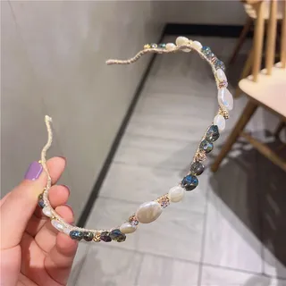 Hairpin Rhinestone Headband Forest Fairy Delicate Hair - Light Blue