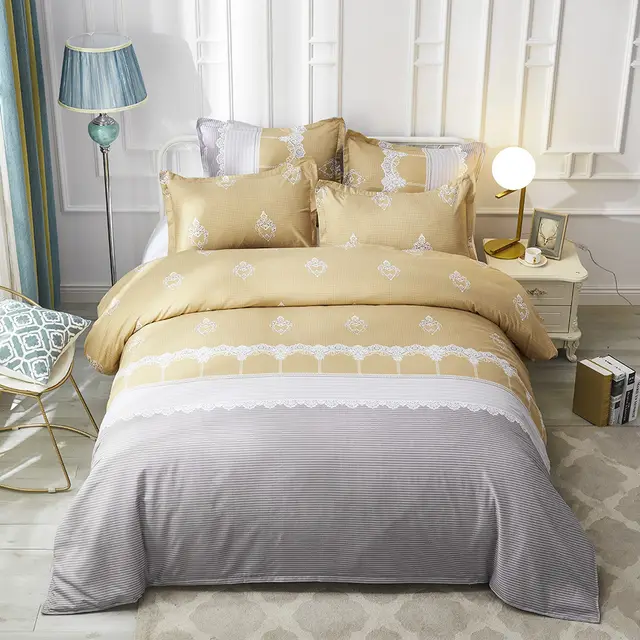 Luxury Comforter Bedding Set Printed Duvet Cover Pillowcases Camel - Shop at LoveMi