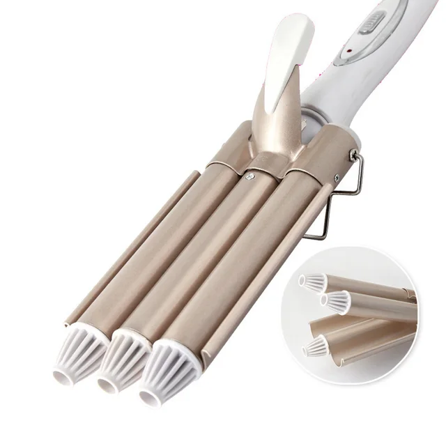 Three tube Water Corrugated Egg Roll Head Large Curling Iron Neutral - Shop at LoveMi