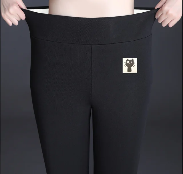 Women's Autumn And Winter Plus Velvet Warm Pants Lamb Velvet Leggings Black - Shop at LoveMi