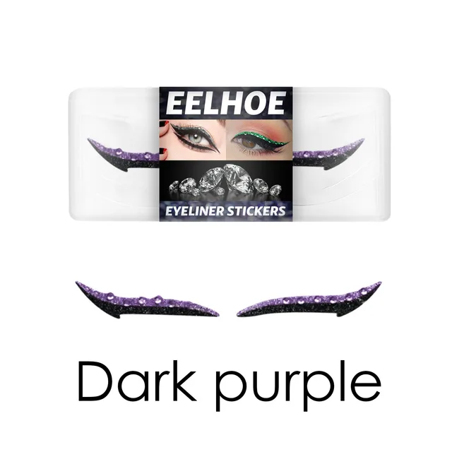Creative Simple Waterproof Diamond Eyeliner Stickers Dark Purple - Shop at LoveMi