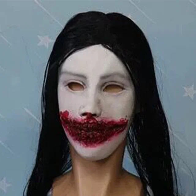 Horror Mask Scary Headgear Ghost Festival Funny Face Props Grin - Shop at LoveMi