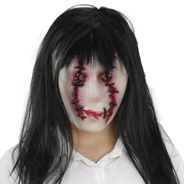 Horror Mask Scary Headgear Ghost Festival Funny Face Props Stitch Face - Shop at LoveMi