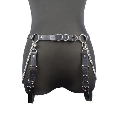 Harajuku Style Skirt Leather Chain Leg Ornament Separate Belt - Shop at LoveMi